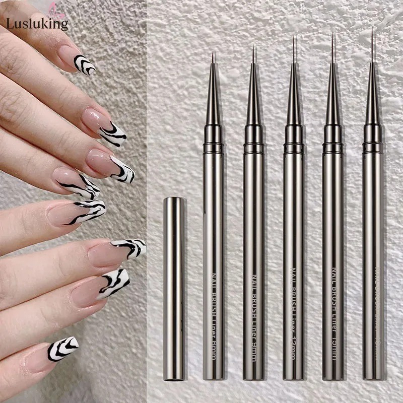 5pcs Nail Art Liners Striping Brushes Fine Line Drawing Detail Painting Blending