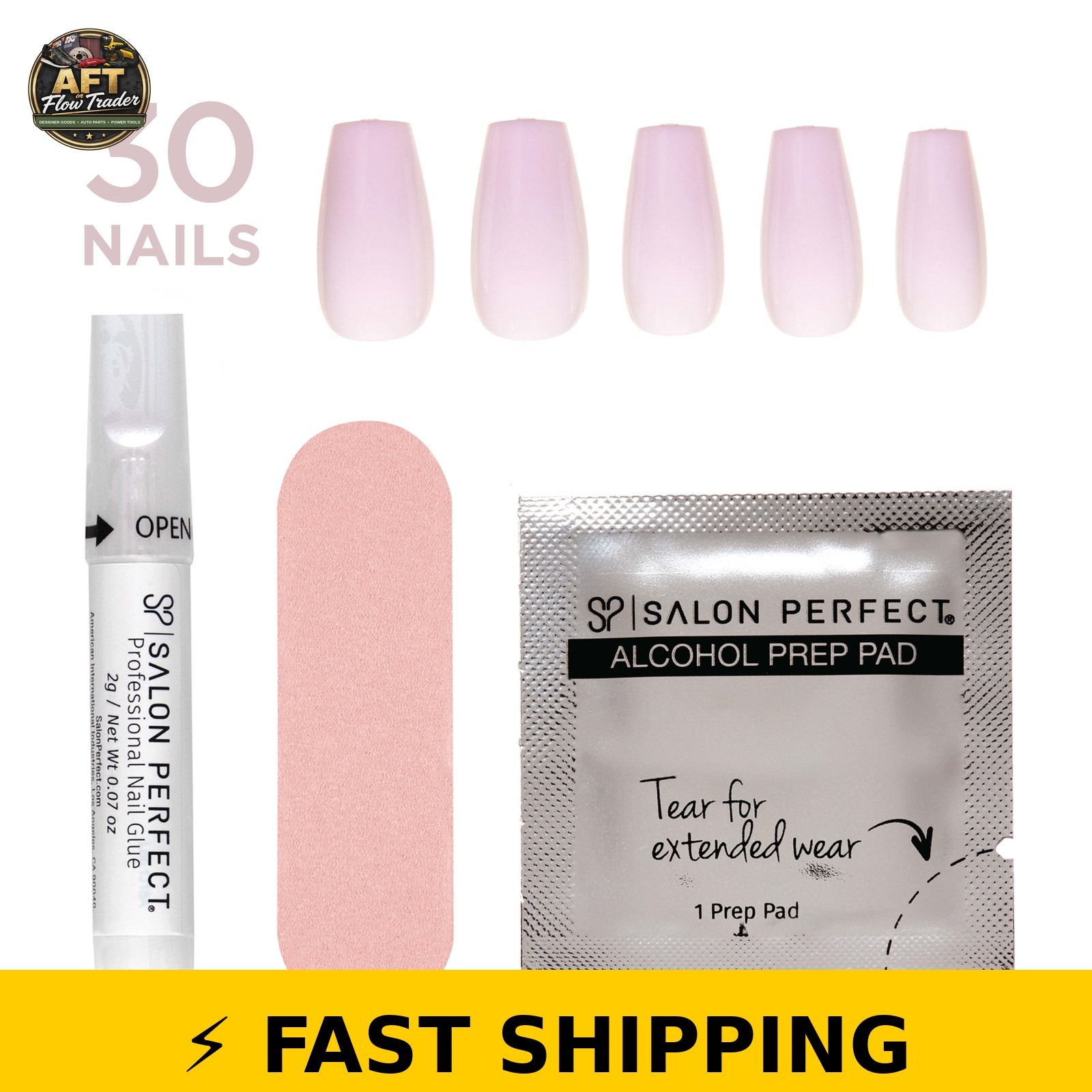 Salon Perfect Milky Lavender Press On Nails – 30 Count
