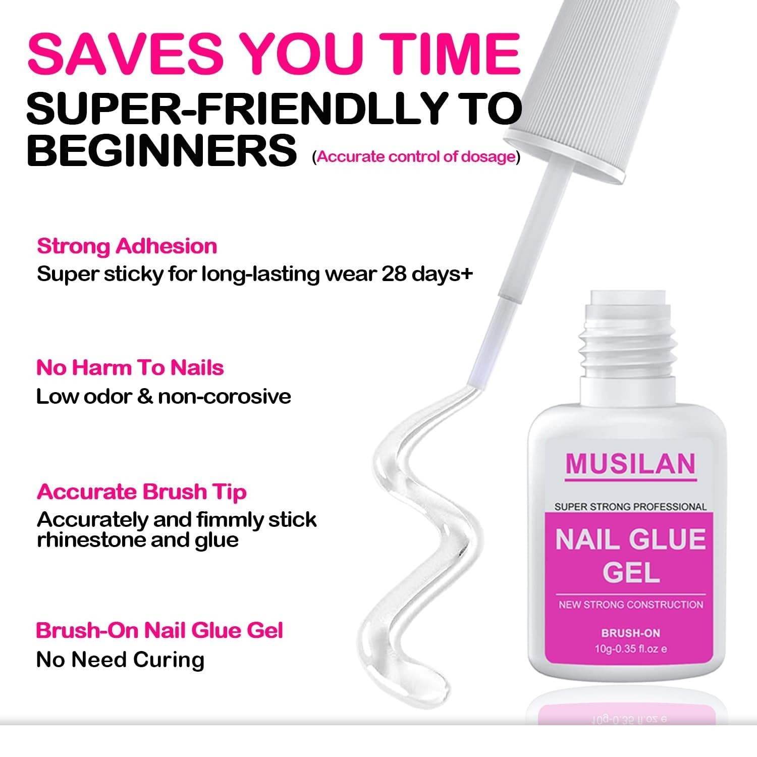 New Upgrade Nail Glue and Glue Remover Kit,Super Strong Nail Gel for Press On Ac