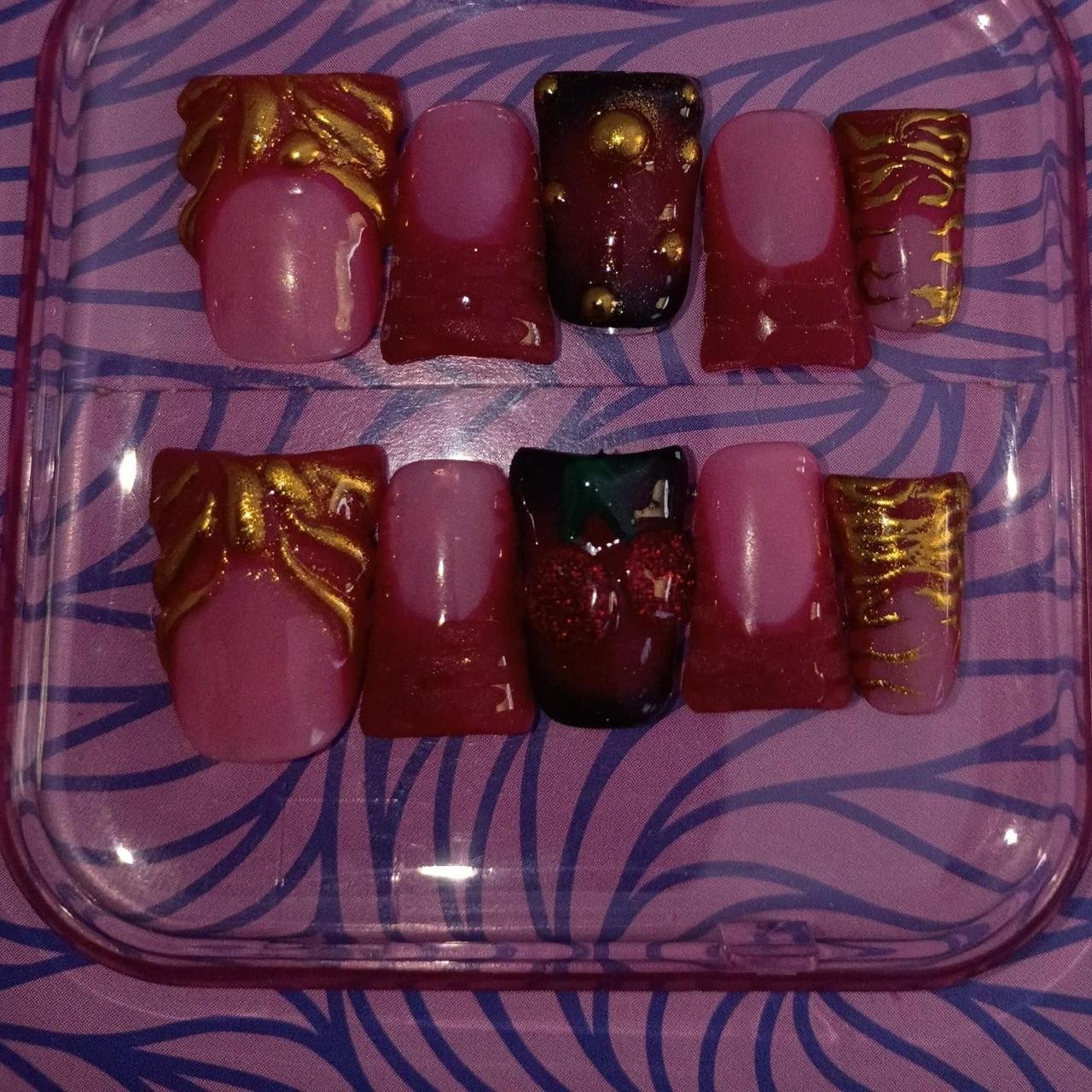 Short Duck Alt Press-On Nails 3D Abstract Full Cover