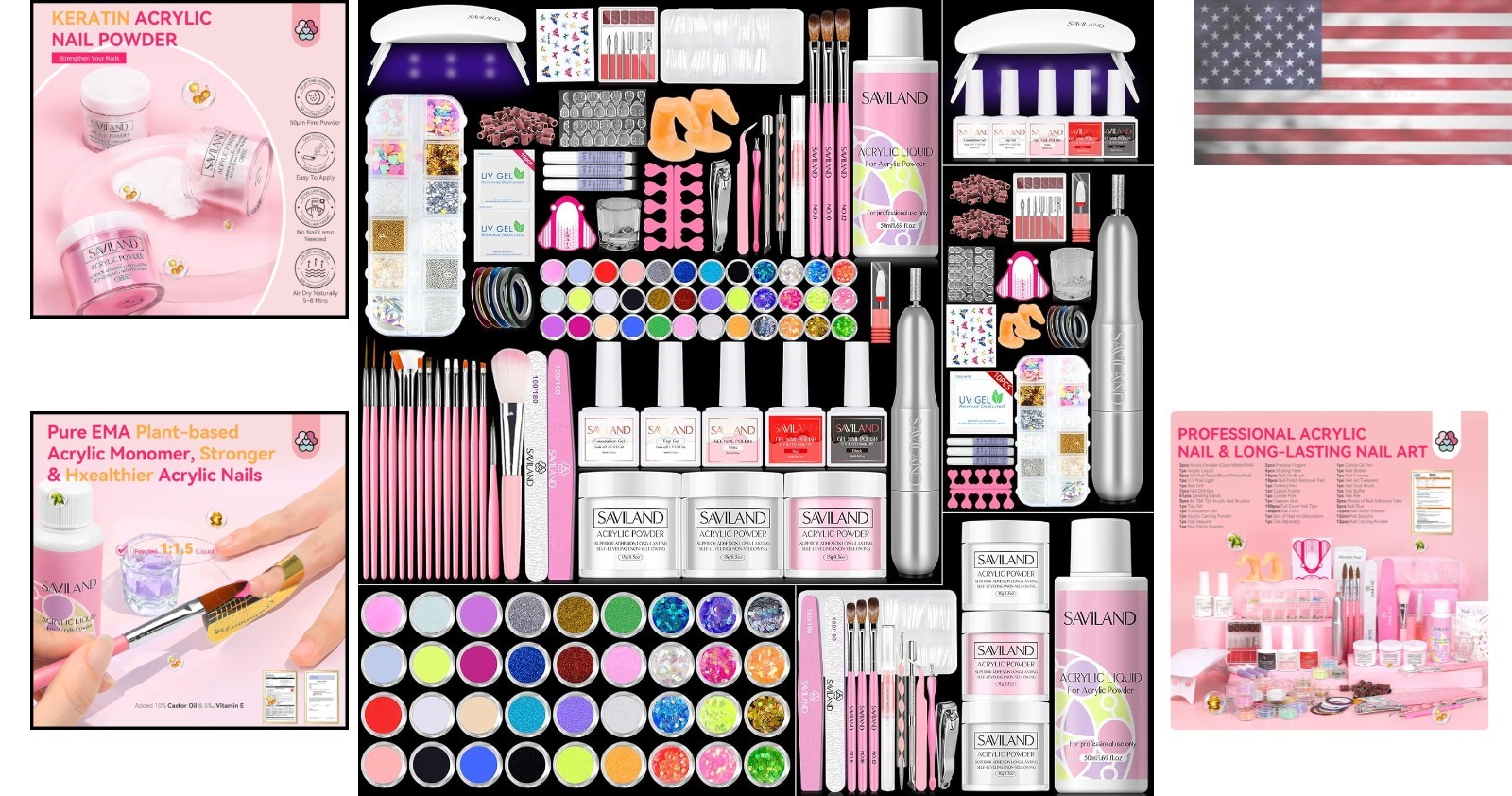 Professional 414pcs Acrylic Nail Set with Gel Polish & Nail Drill Gift Idea