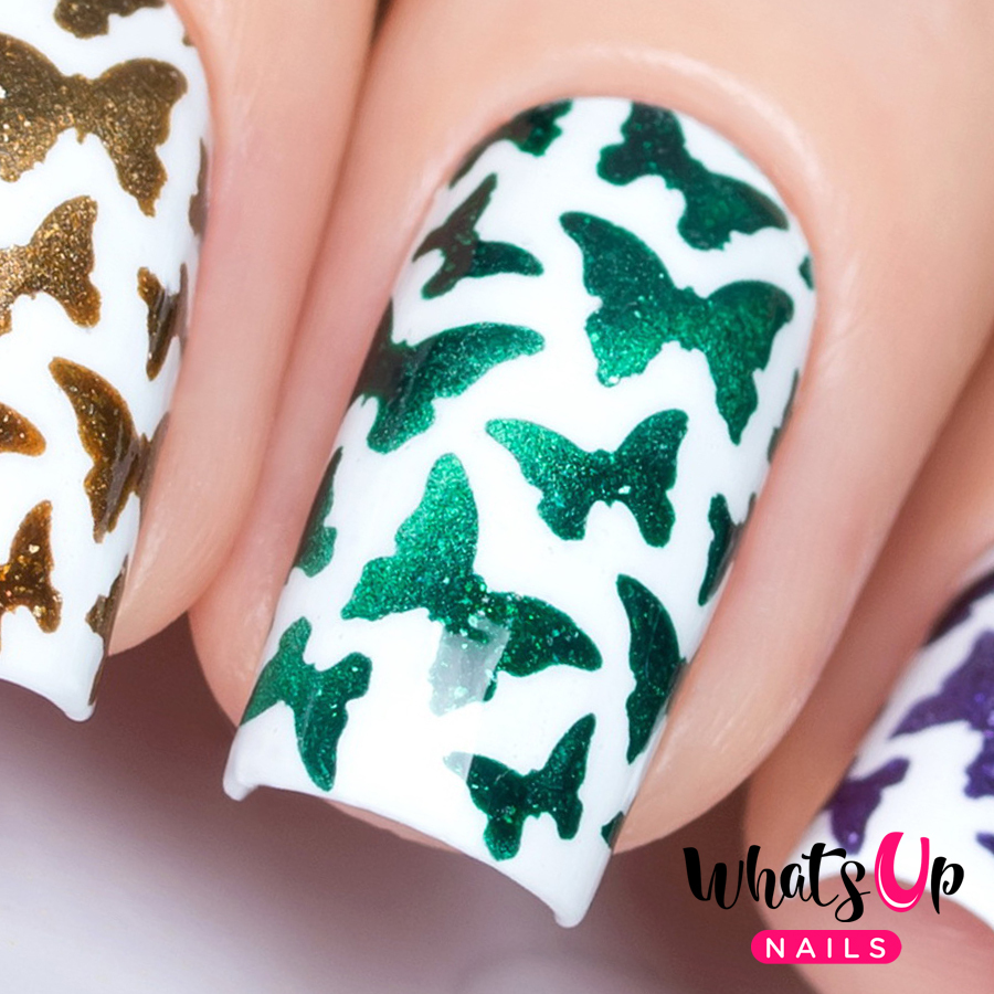 Whats Up Nails Butterflies Stencils for Nails, Nail Stickers, Nail Vinyls