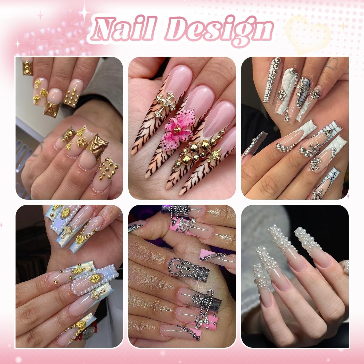 Elegant Nail Art Pearls & Adhesive Glue – 15 Durable Beads for Creative Projects