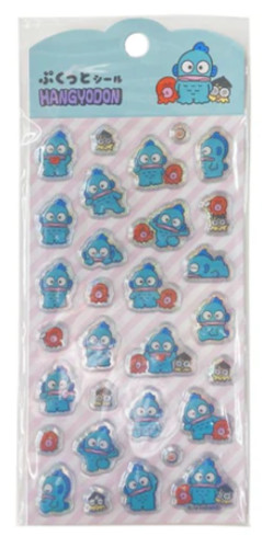 Daiso Sanrio Puffy Stickers Set of 3 Cinnamoroll Hangyodon Cafe Kawaii Japan New