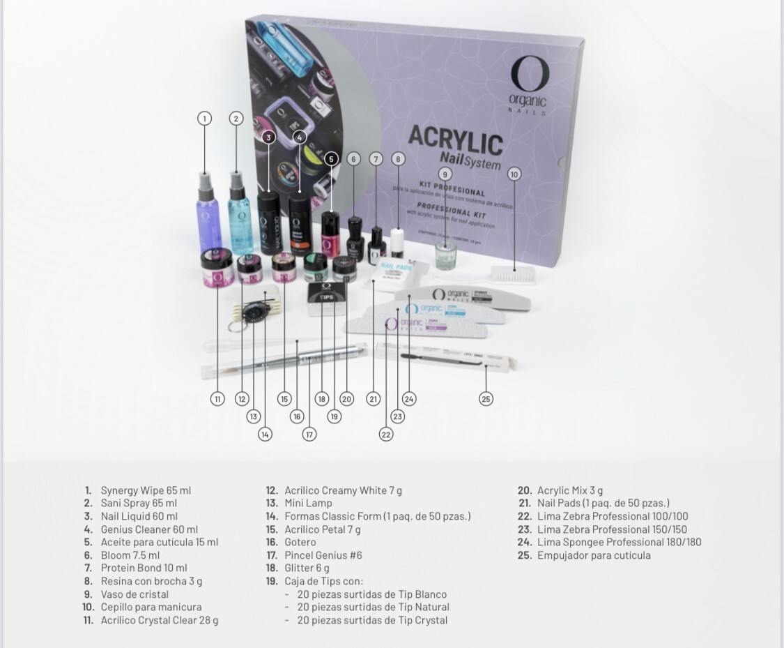 Organic Nails PRO KIT KIT DE ACRÍLICO Y TÍP SLICER *
