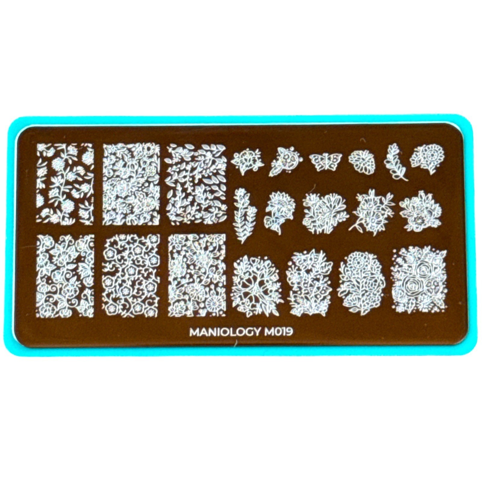 Maniology Nail Stamping Plate M018 M019 Floral Botanical Heart Butterfly 2pc Set