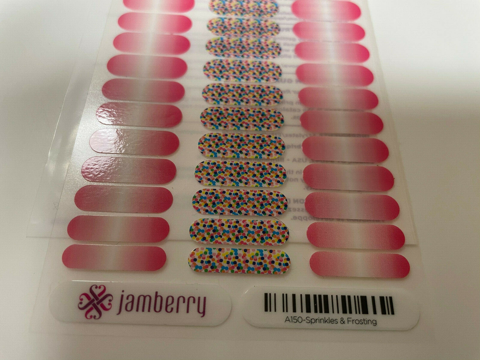 Jamberry Full Sheet – Sprinkles & Frosting – Junior Jr – Retired Ombre and Dots