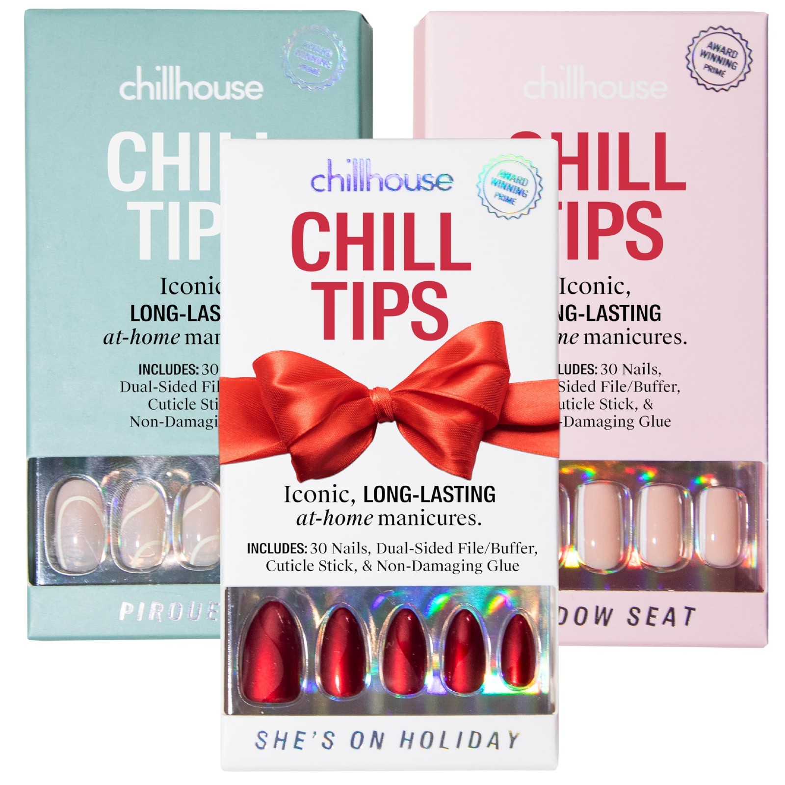 Chillhouse – Chill Tips Press on Nails Kit – She’s the Prize Bundle (3-Pack) …