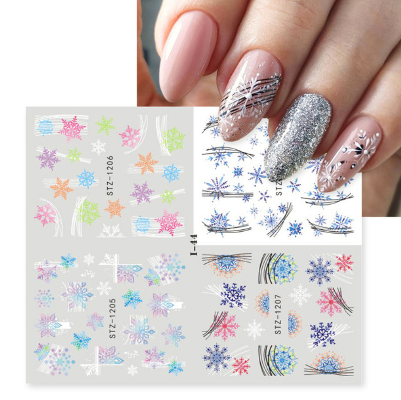 Christmas Colorful Snowflakes Nail Art Water Transfer Stickers Decal I44 NS39