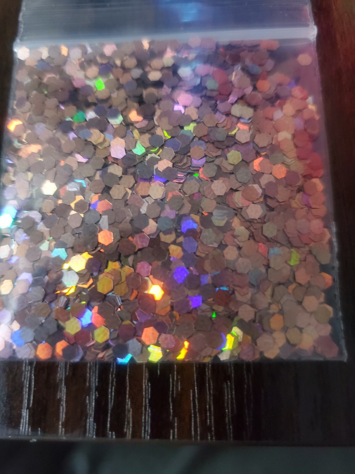Rainbow Holographic Bronze Hexagon Glitter, for Nails, Festivals,Craft, DIY Home