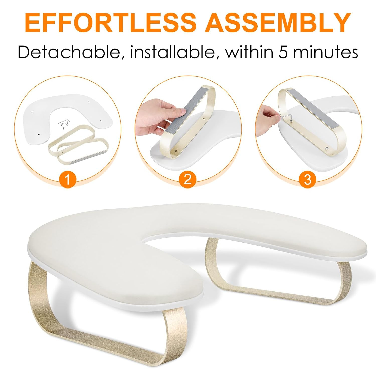 Arm Rest for Nails Tech Upgraded 10° Inclined, U-Shaped Manicure Nail Arm Rest S