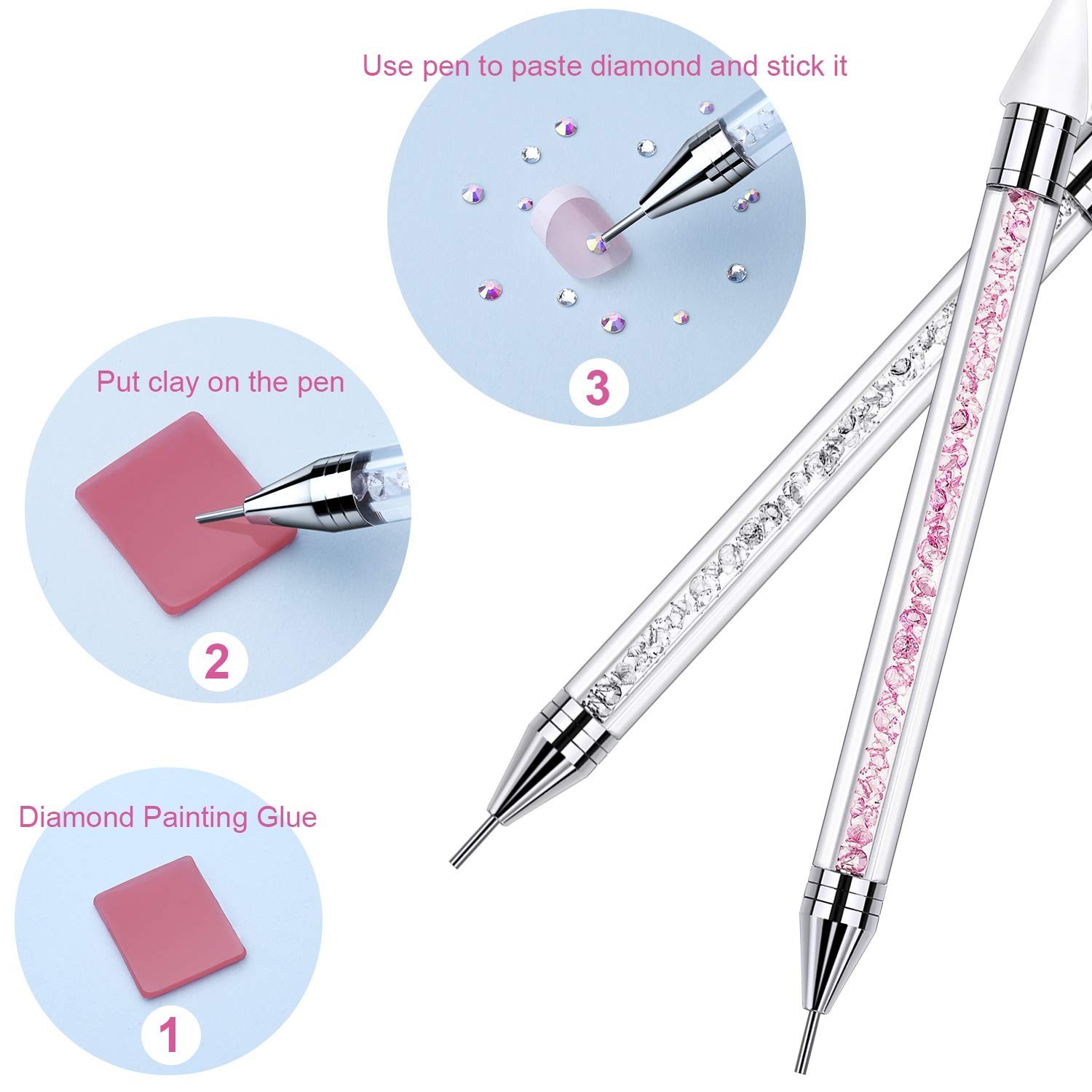 Quality Rhinestone Dotting Pens with Wax Tip – Perfect for Nail Enthusiasts
