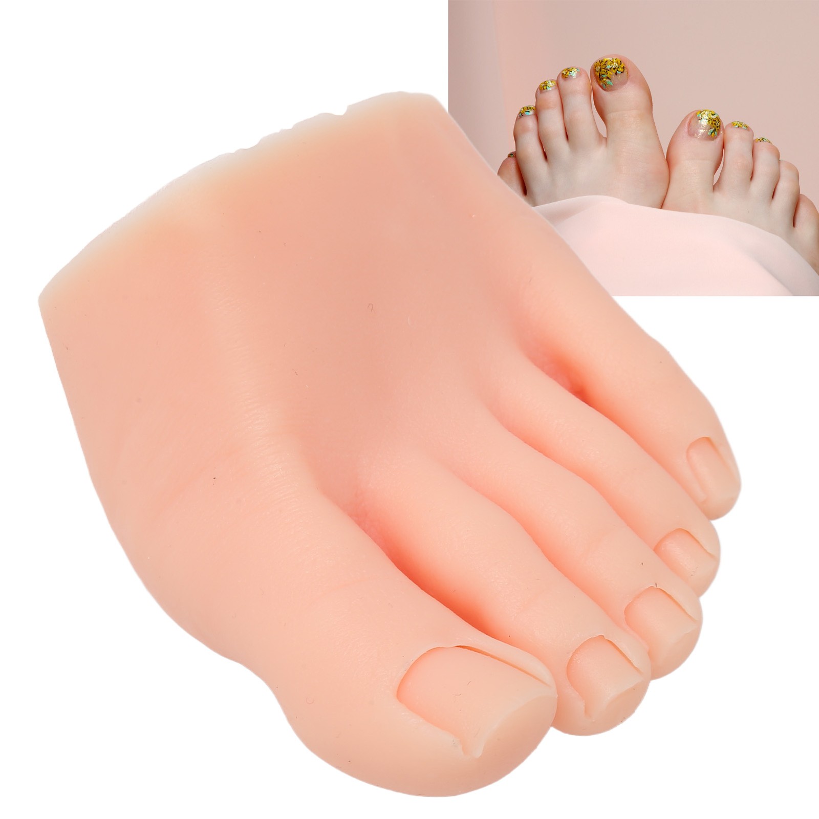 Nails Art Training Display Fake Half Foot Model Light Skin Color Tattoo Practice