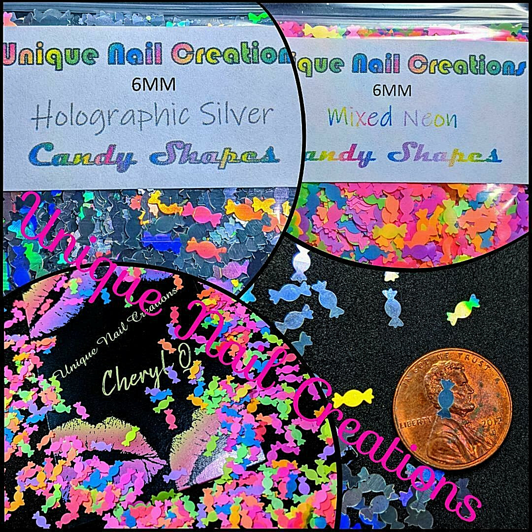 CANDY SHAPE GLITTER~ MIX NEON GLITTER~Nail•Acrylic•Gel•Body Art•Face•Festival