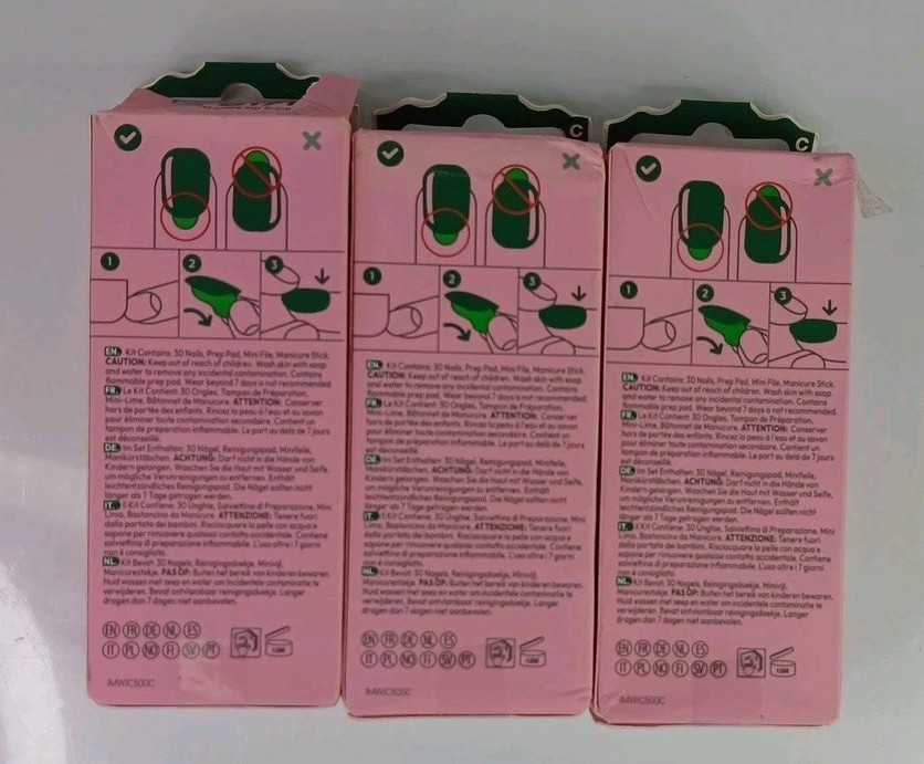 Kiss Wicked X imPRESS Short 30 Nails Lot Of 3 95065 95066 95064 Box Damage