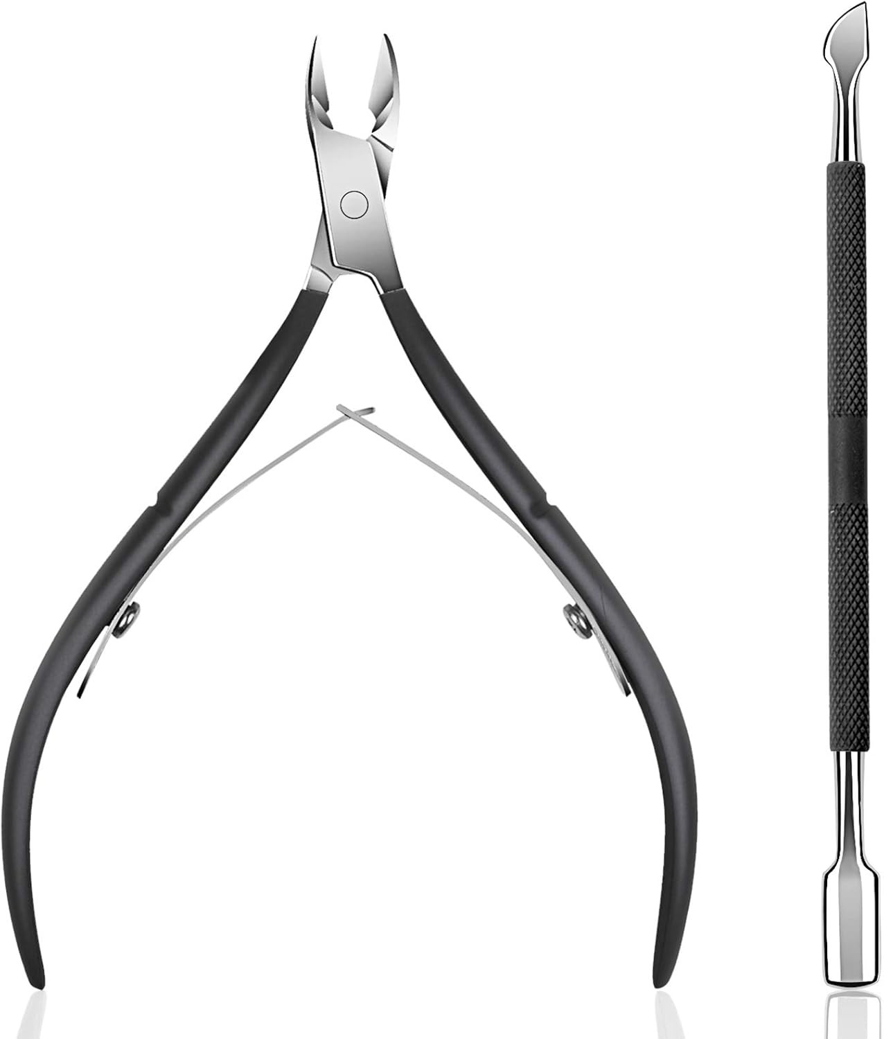 Cuticle Trimmer with Cuticle Pusher Cuticle Nipper Professional Grade Stainless