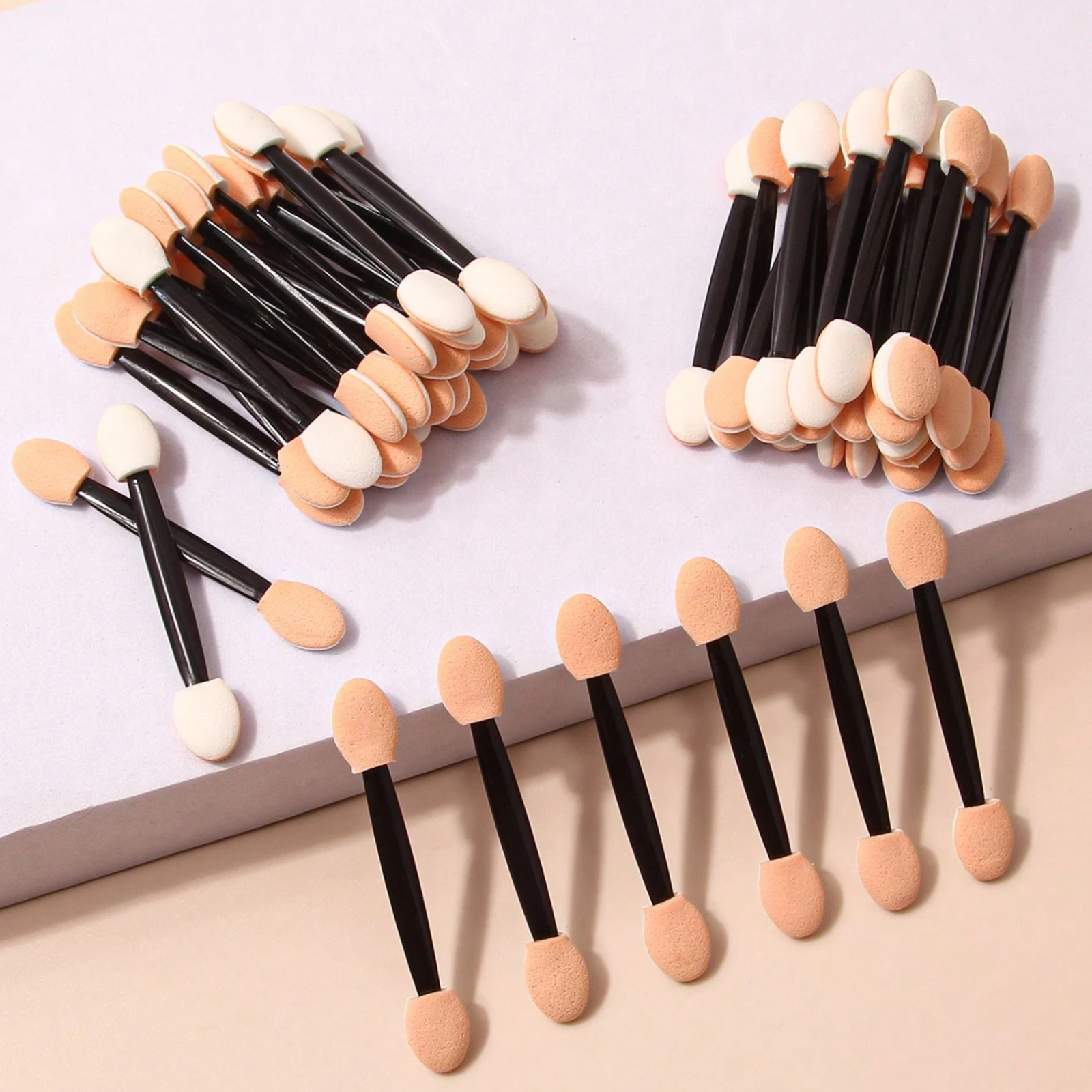 50pcs Sponge Brush Double-Ended for Gradient Nail Art with Handheld for Women
