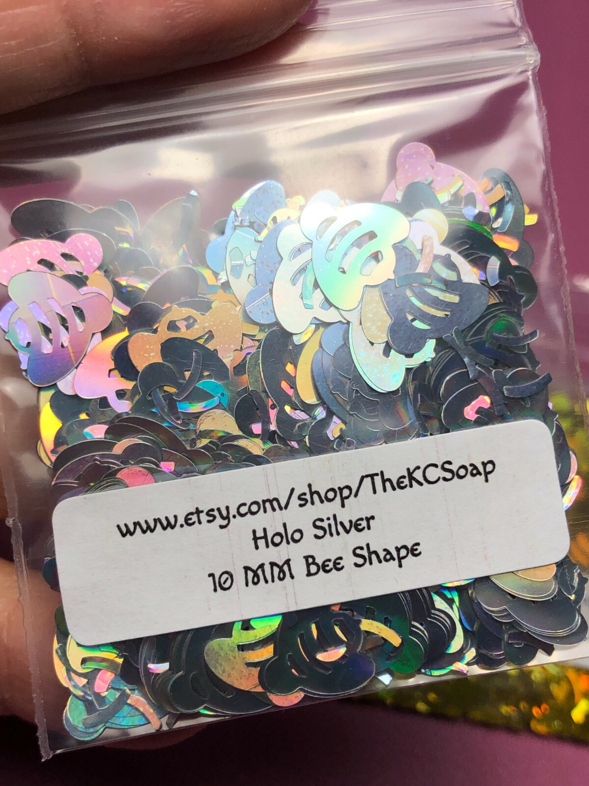 Solvent Resistant Holo Bee shape Glitter U Choose Color Nail Art Face Crafts