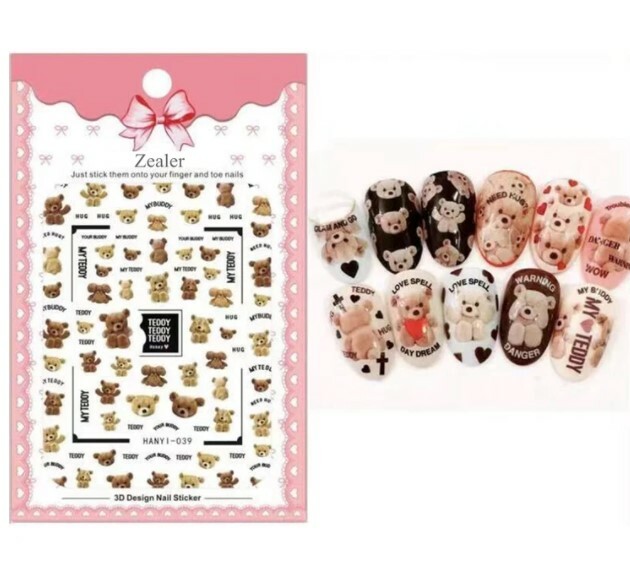 Nail Stickers Art Decal DIY Design Waterproof 3D Butterfly Heart Letters Gold US