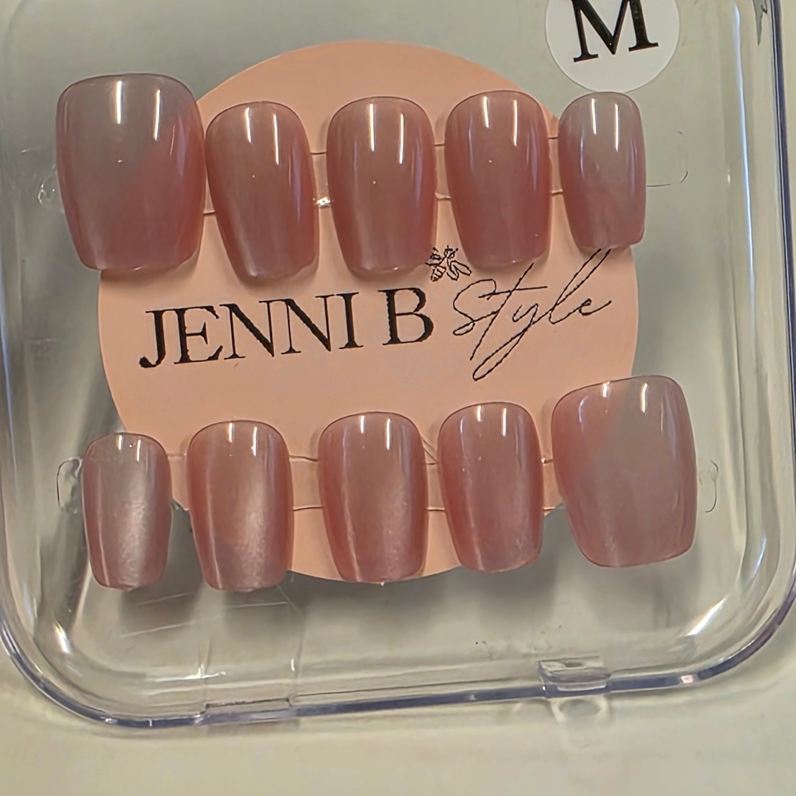 Jenni B Style Press On Nails Bundle Burgundy Iridescent Mauve Kiss Nail Glue M