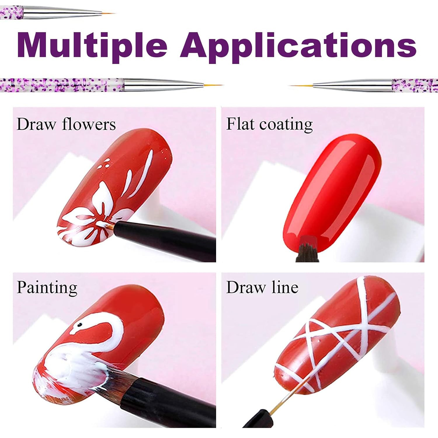 Nail Stamper Nail Art Brushes – French Tip Nail Stamp Clear Nail Art Stamper Jel