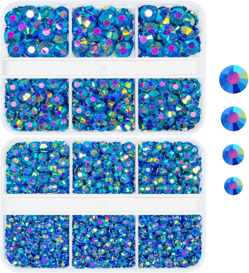Blue Zircon AB Resin Rhinestones W B7000 Jewelry Glue for Bedazzling Crafting 3M