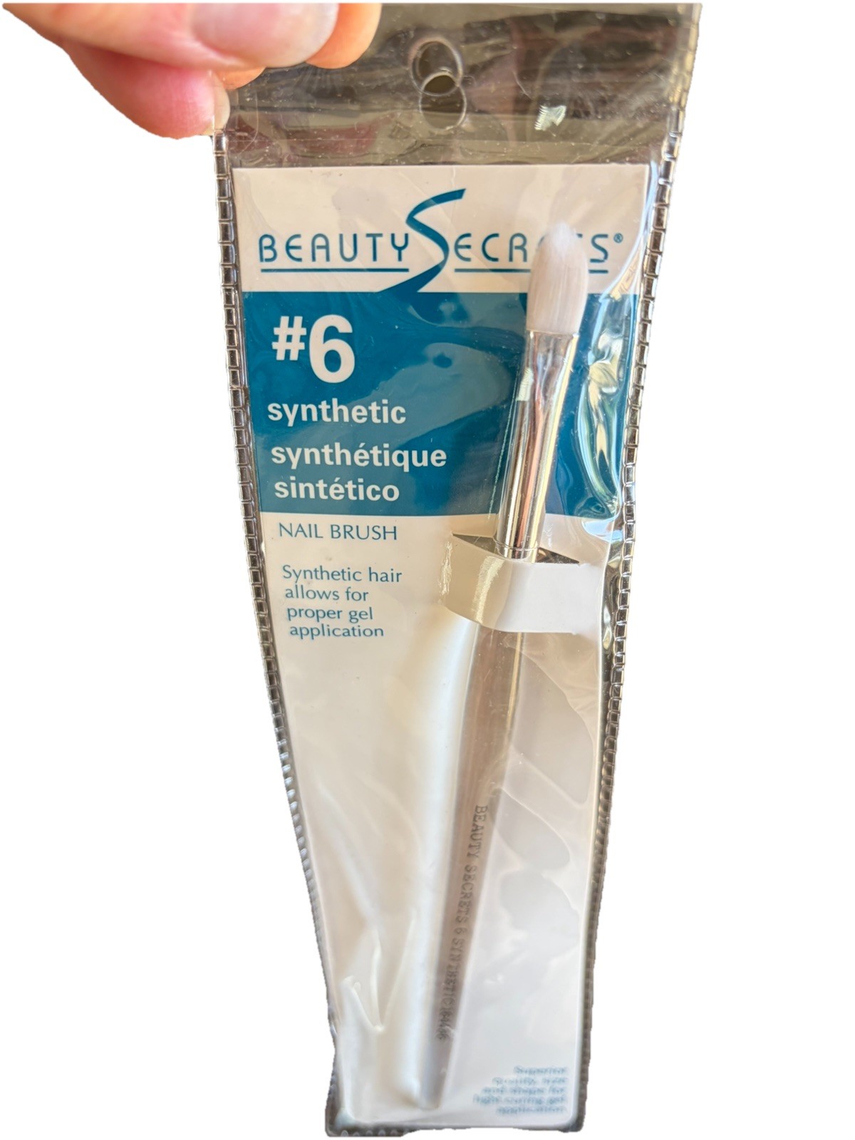 Beauty Secrets #6 Synthetic Nail Brush Synthetic Hair White for Gel Nail Art
