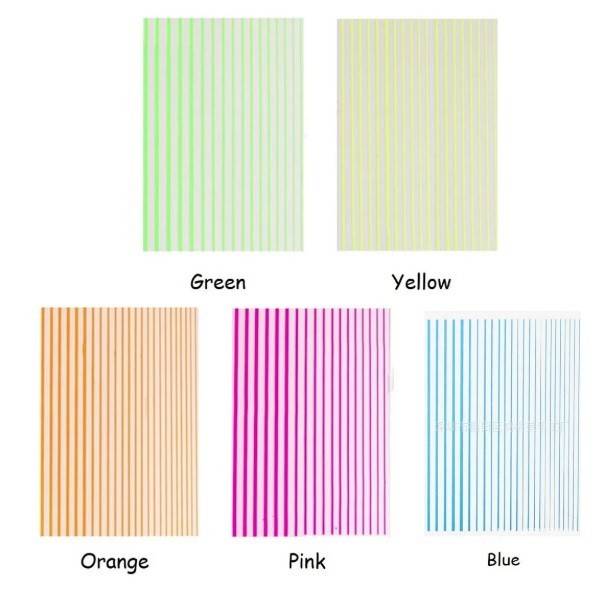 3D Stripe Line Nail Art Stickers: DIY Adhesive Decals