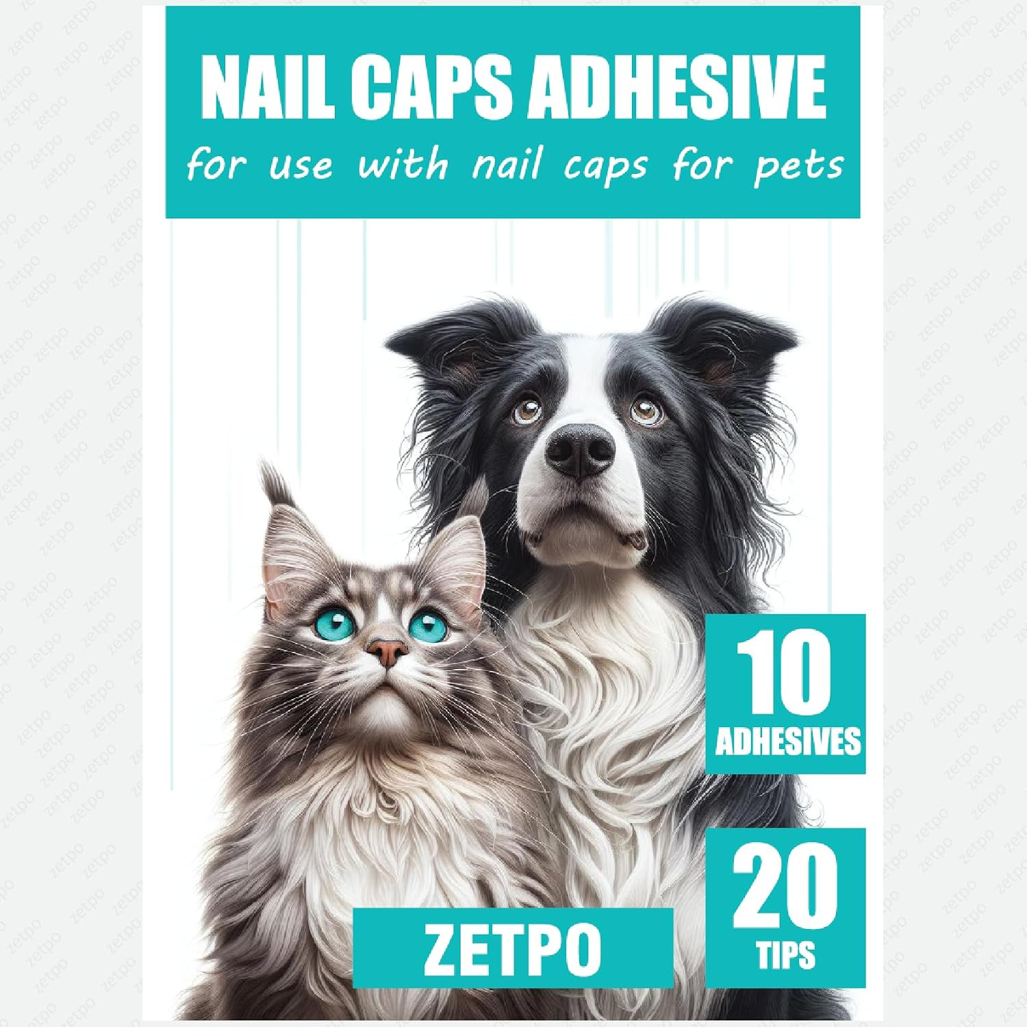 10Pcs of Special Pet Nail Adhesive Glues & 20Pcs of Applicator Tips for Cat