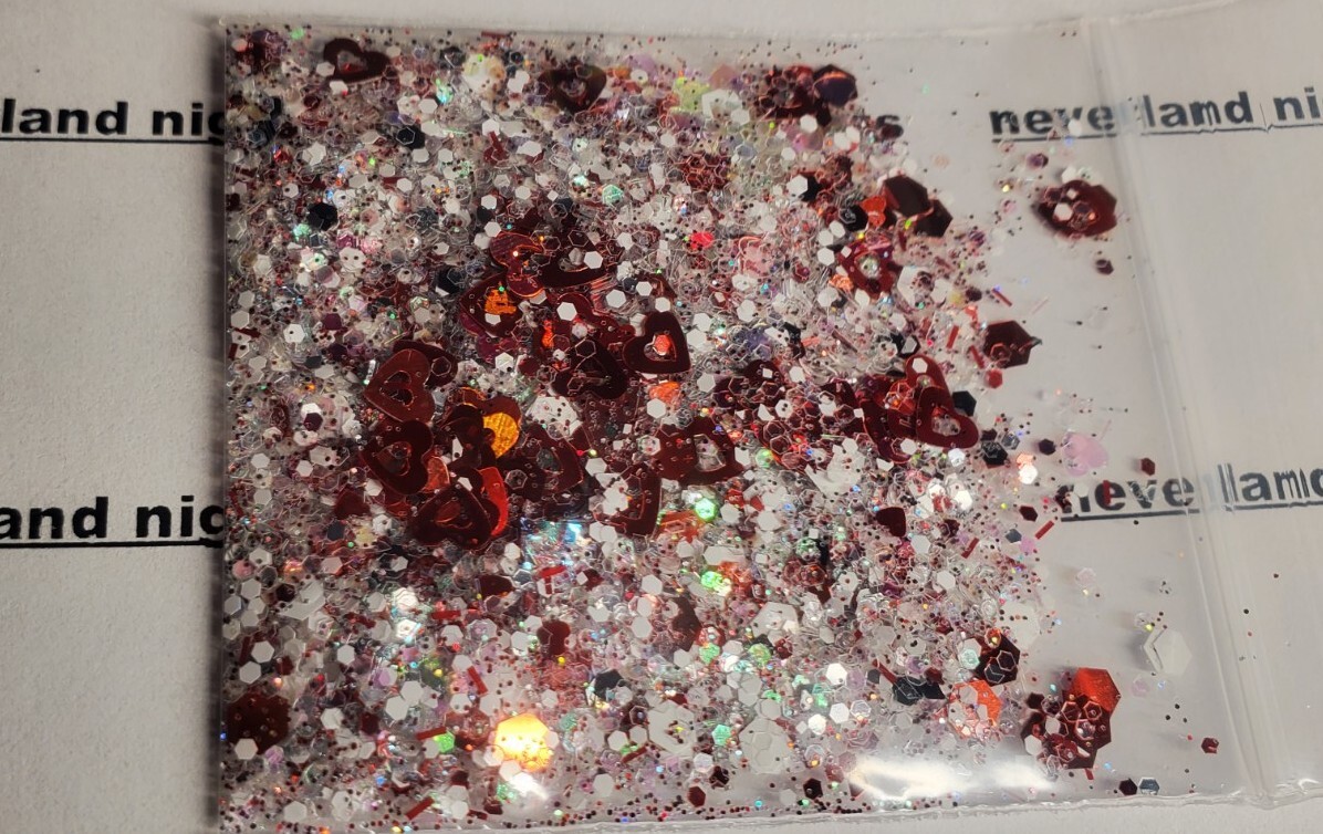 “Romeo” Red & White Glitter Mix, Romantic Nail Art Glitter, Acrylic, Gel Sparkle