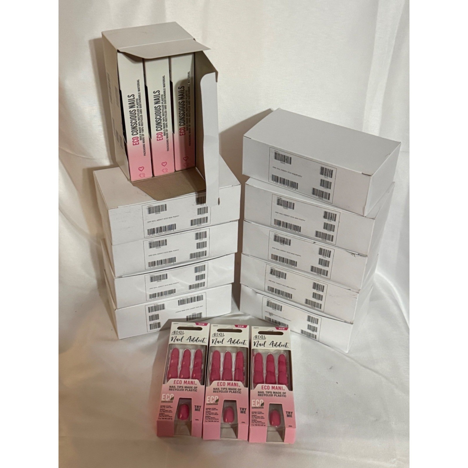 Ardell Nail Addict Eco Mani Nail Tips Poppy Pink Oval 30 Count 3 Pack 58636