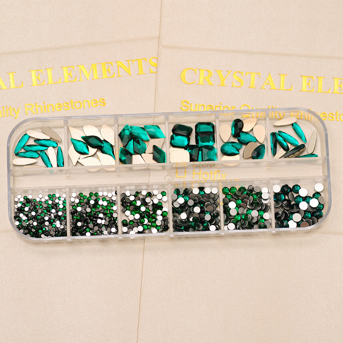 12Box/Set Mix SHAPE Crystal Rhinestone Diamond NON hotfix Nail Art Decoration