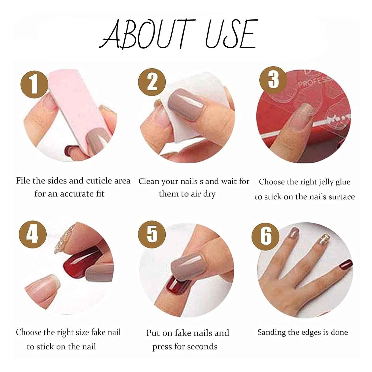 Bling Coffin Press on Nails Fake Nails Tips Full Cover Medium False Gradient