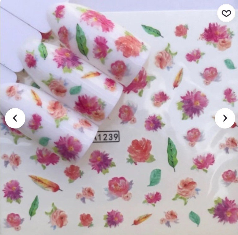 Flower, Floral Nail Art Water Decals DIY Nail (Group 7)