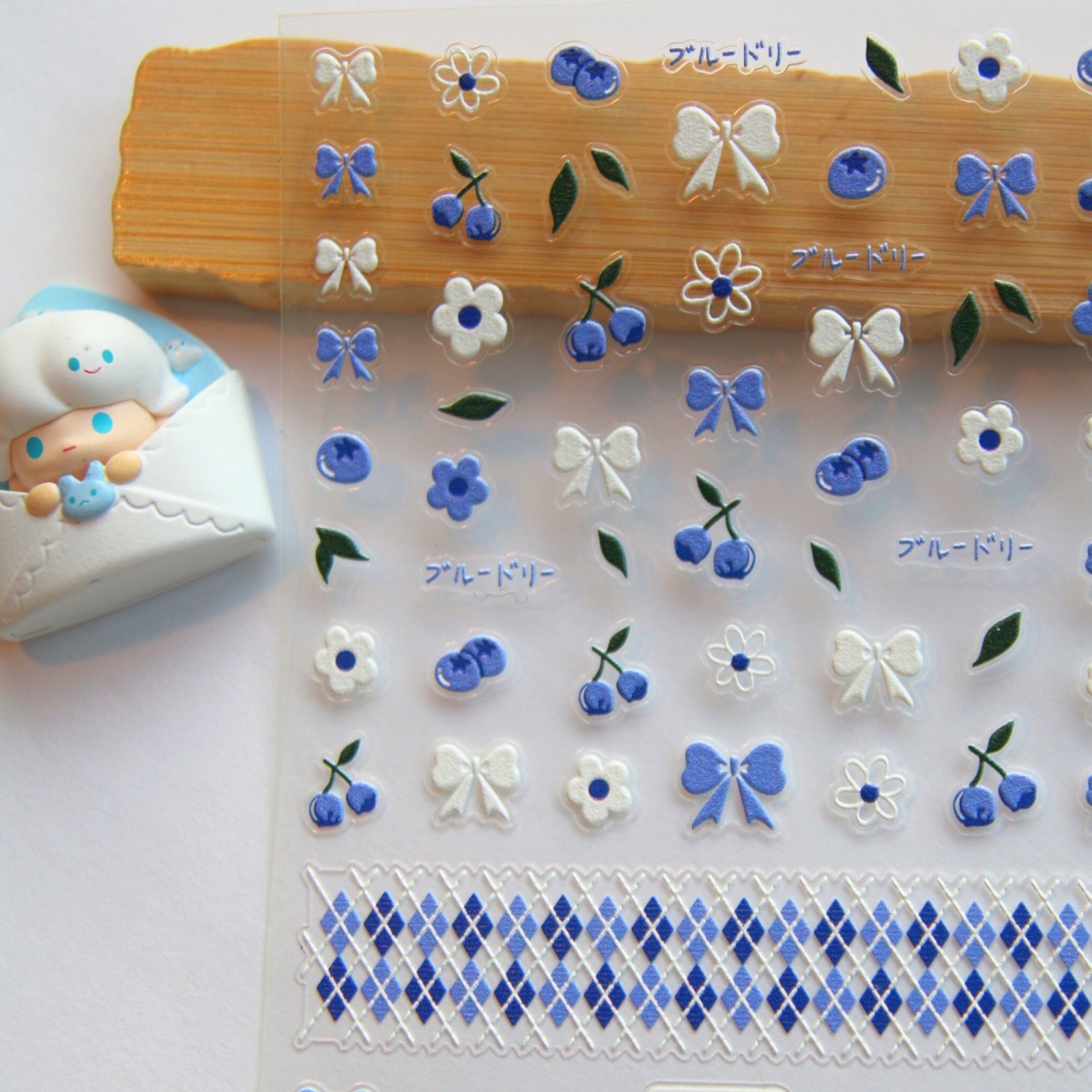 3D Floral Nail Stickers Blue Florals Nail Supplies for DIY Nail