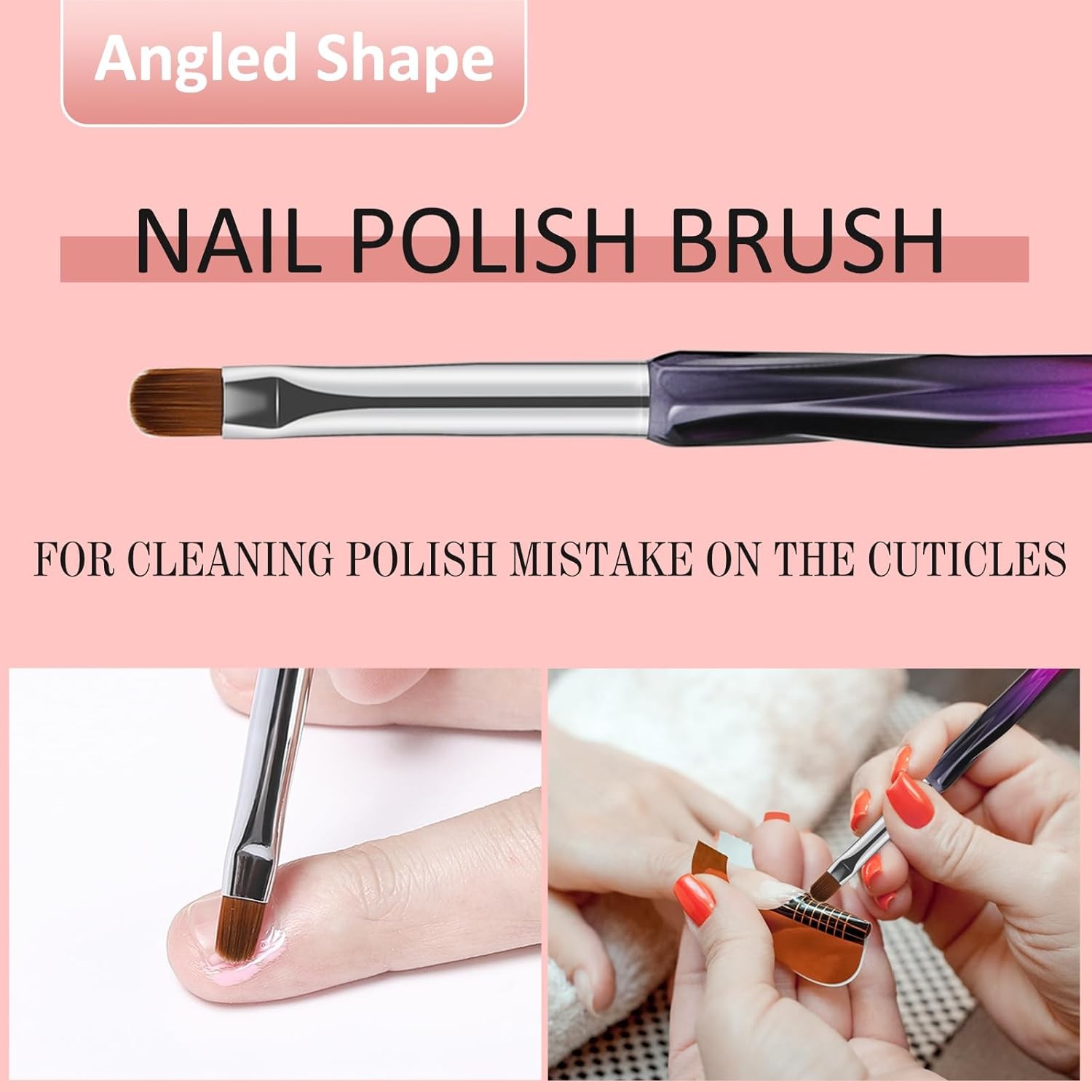 Nail Art Clean Up Brushes, Nail Brush For Cleaning Polish Mistakes on the