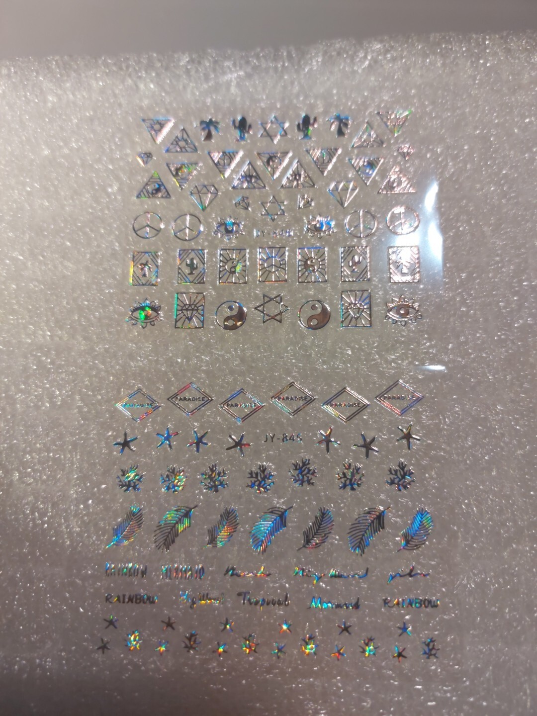 2 X Small Sheets Of Silver Nail Art Stickers (Dn457) New