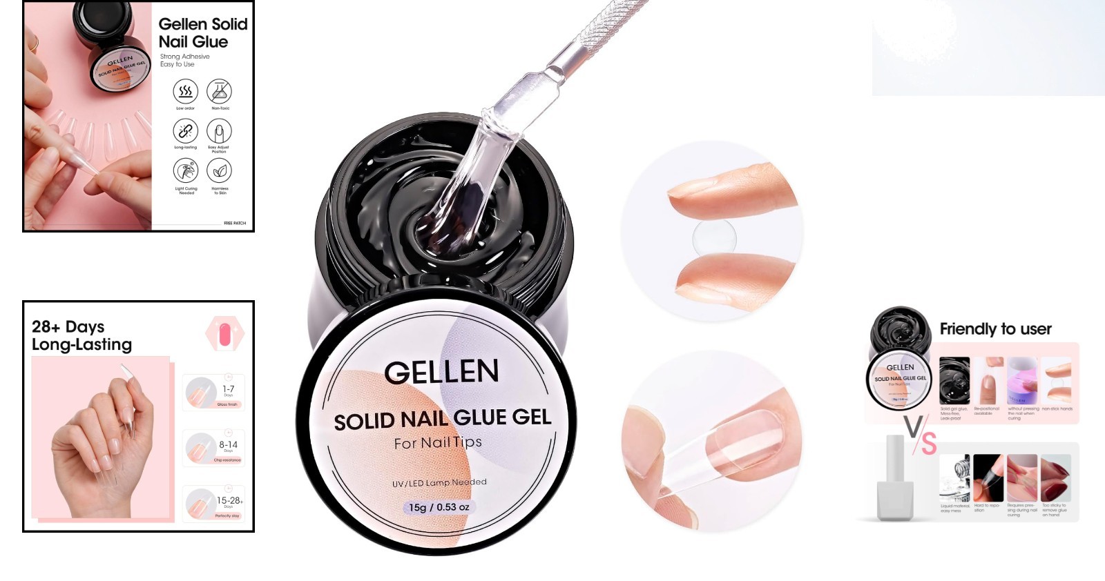 15g Solid Nail Glue Gel – Repositionable UV Adhesive for Nail Art Lovers