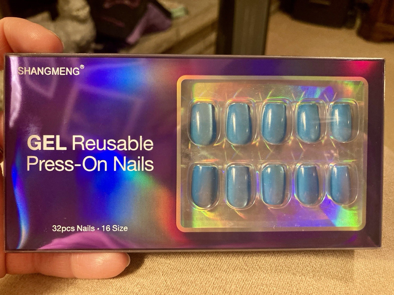 Shangmeng Gel Reusable Press-On Nails, Short Length. New (package Opened)