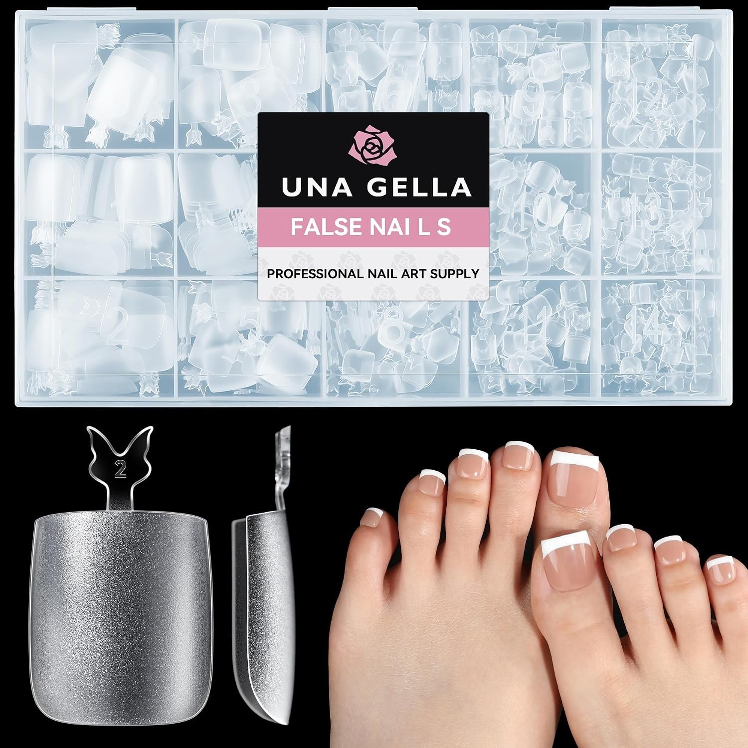 Quick Application Square Toe Nail Tips – 504 Pcs Full Coverage for Perfect Toes