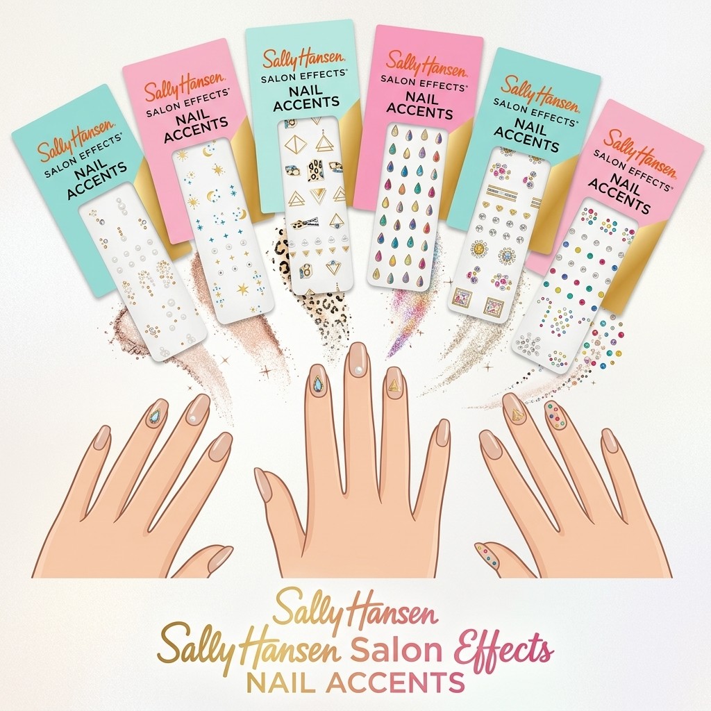Lot of 3 Assorted Sally Hansen Salon Effects Nail Accents, Nail Art Decals