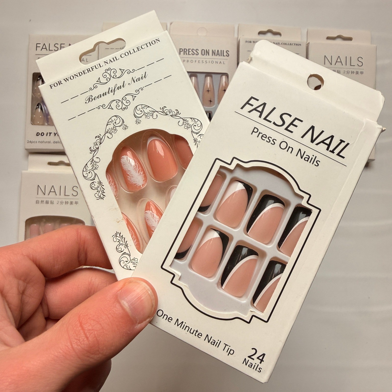 Lot of 10 Pack of 24 New False Press On Nails Assorted Designs and Colors №N39