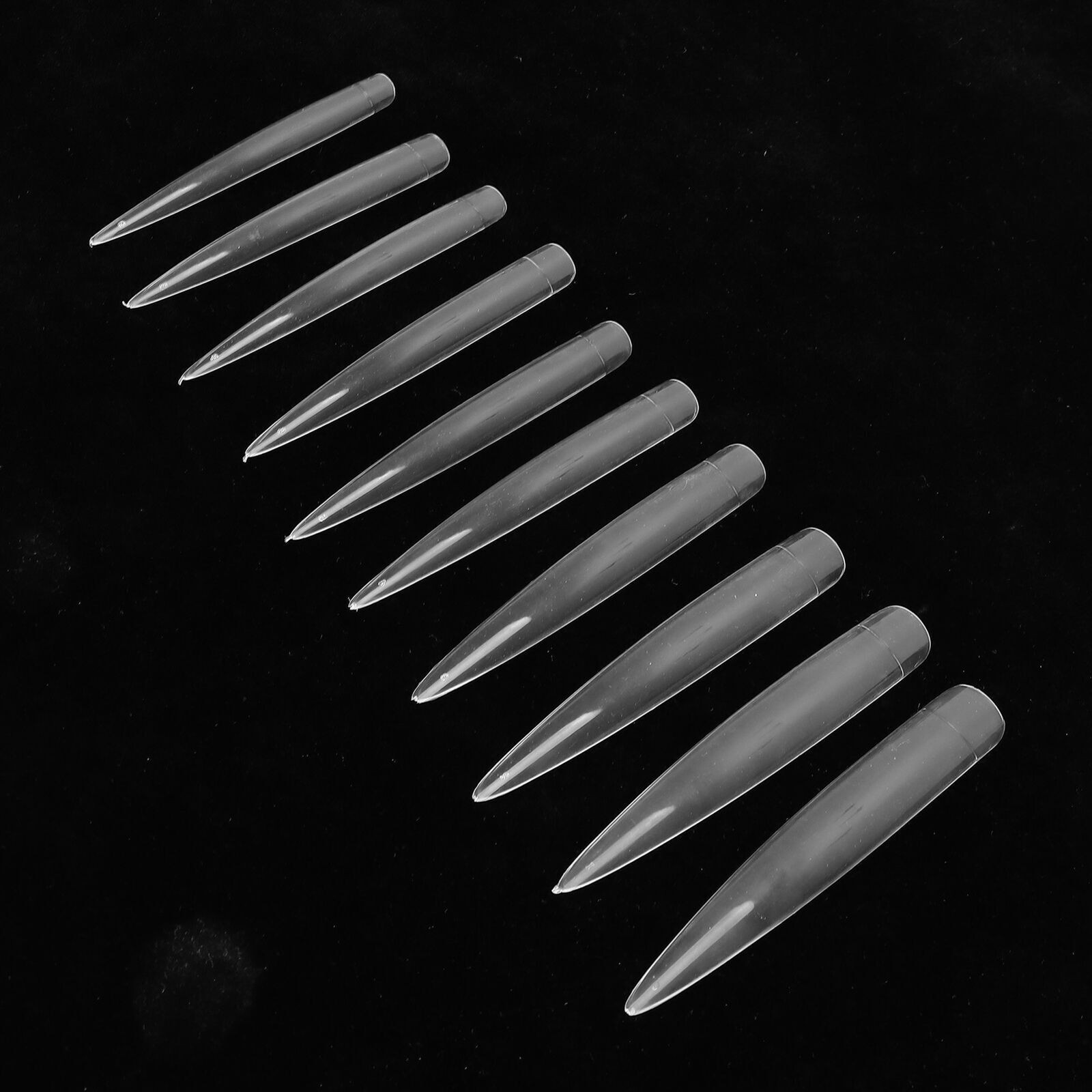 10pcs Professional Long Pointed Nail Tip Home Salon Fake False Nail Set Manicure