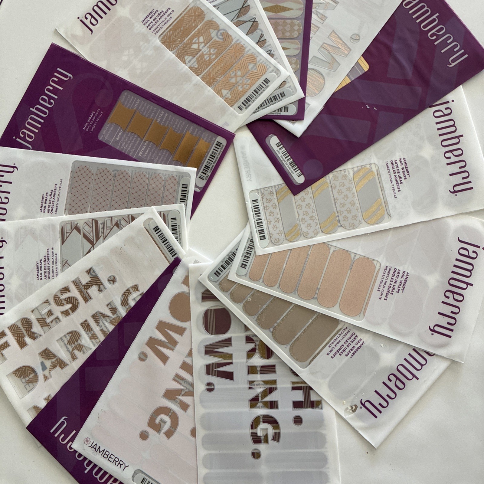 NEW ALL Gold /RoseGold Jamberry Lot Of 15 Full Sheets Nail Wraps