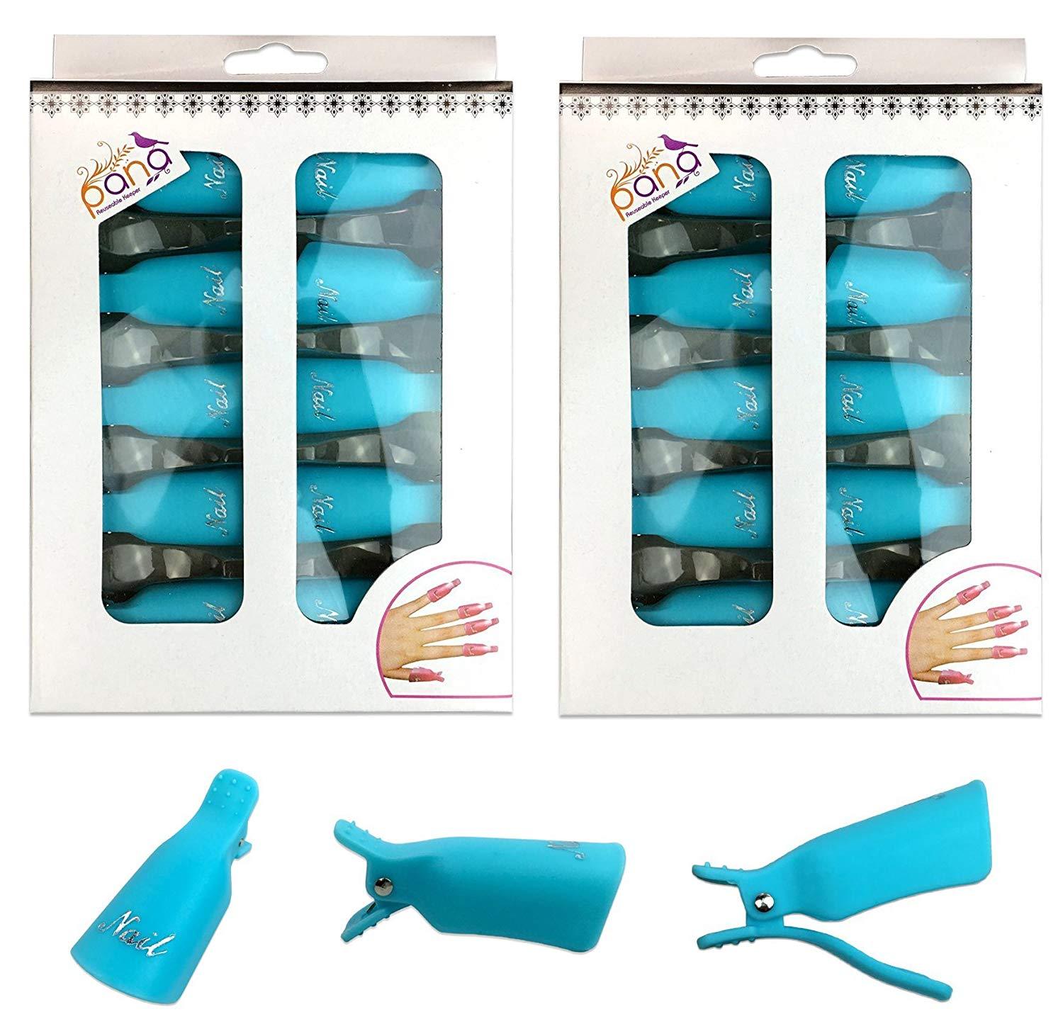 2pks High Quality Teal Acrylic UV Gel Polish Remover Clip Cap Manicure Tool
