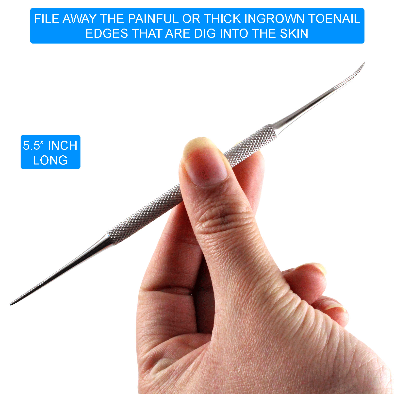 STAINLESS STEEL INGROWN TOENAIL LIFTER NAIL FILE PEDICURE PODIATRIST TOOLS SET