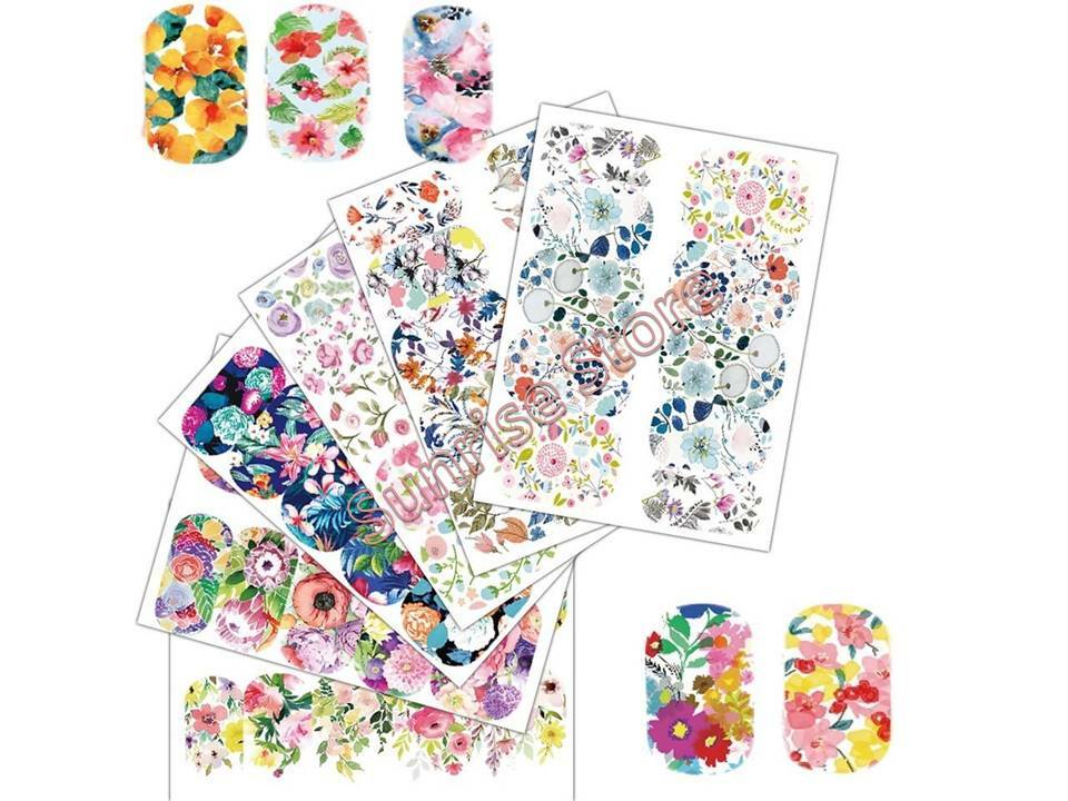 Nail Art Water Transfer Sticker Flower Butterfly Rose Daisy Floral Decal Manicur