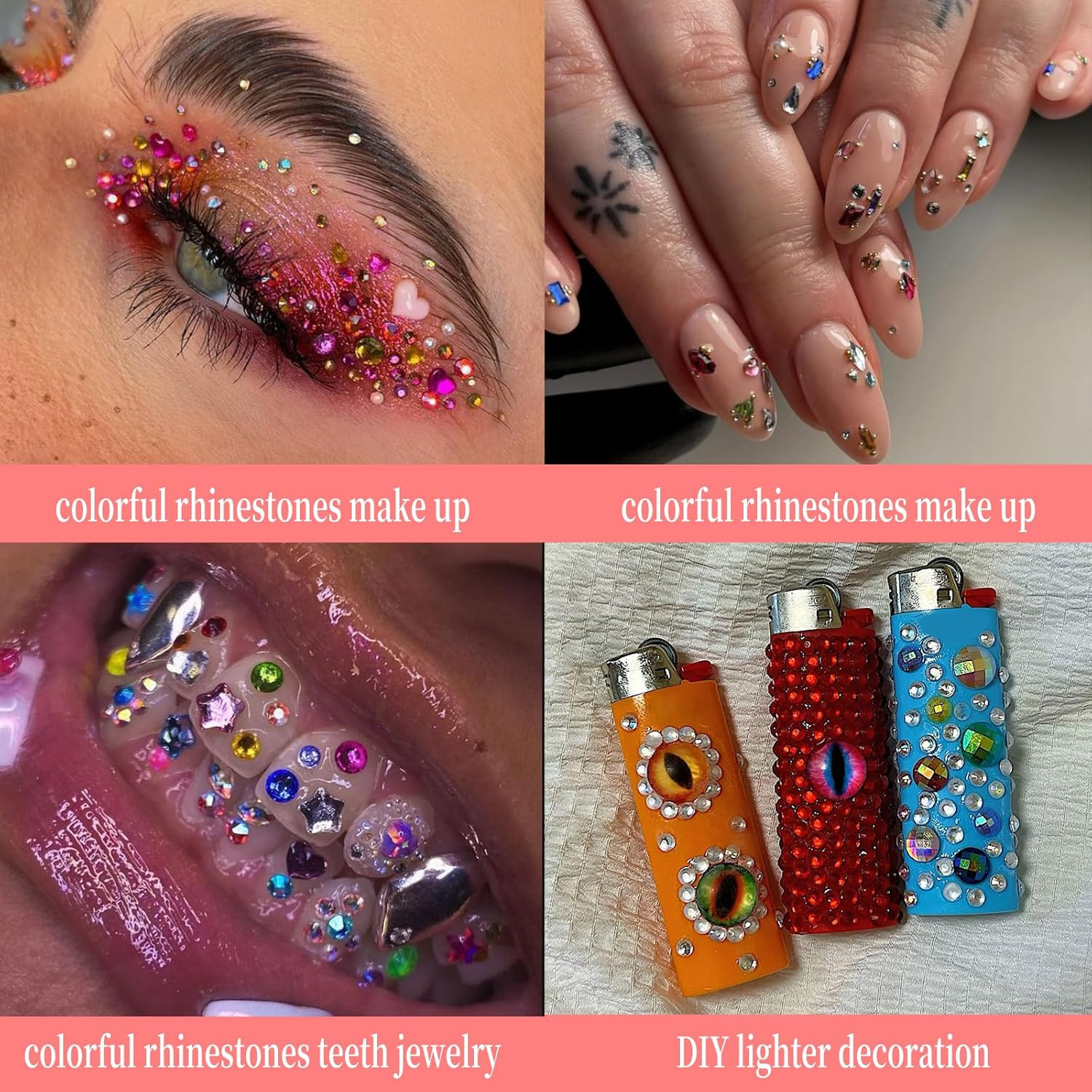 Colorful Rhinestones Rhinestone Charms Multi Shape Crystal 3D Geometric Nail Cra