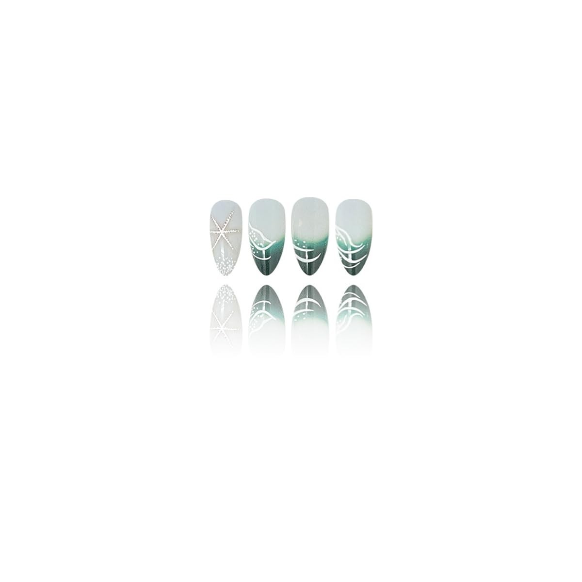 KASOICRA Medium XJXR12 starfish ocean wave press ons