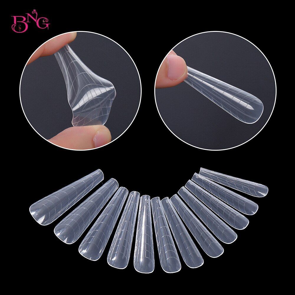 Quick Building Nails Extension Mold Form-Reusable Dual Clear False Nail Art Form
